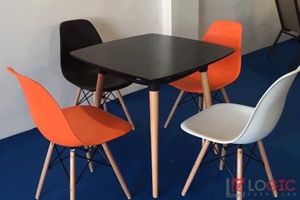 Bàn cafe Eames 2 tầng màu đen BE-8080B